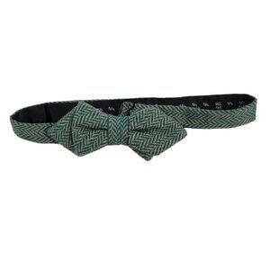 Vintage 70's Bowtie's by Scotch Bowtie Unisex‎ Green Twill Herringbone Chevron